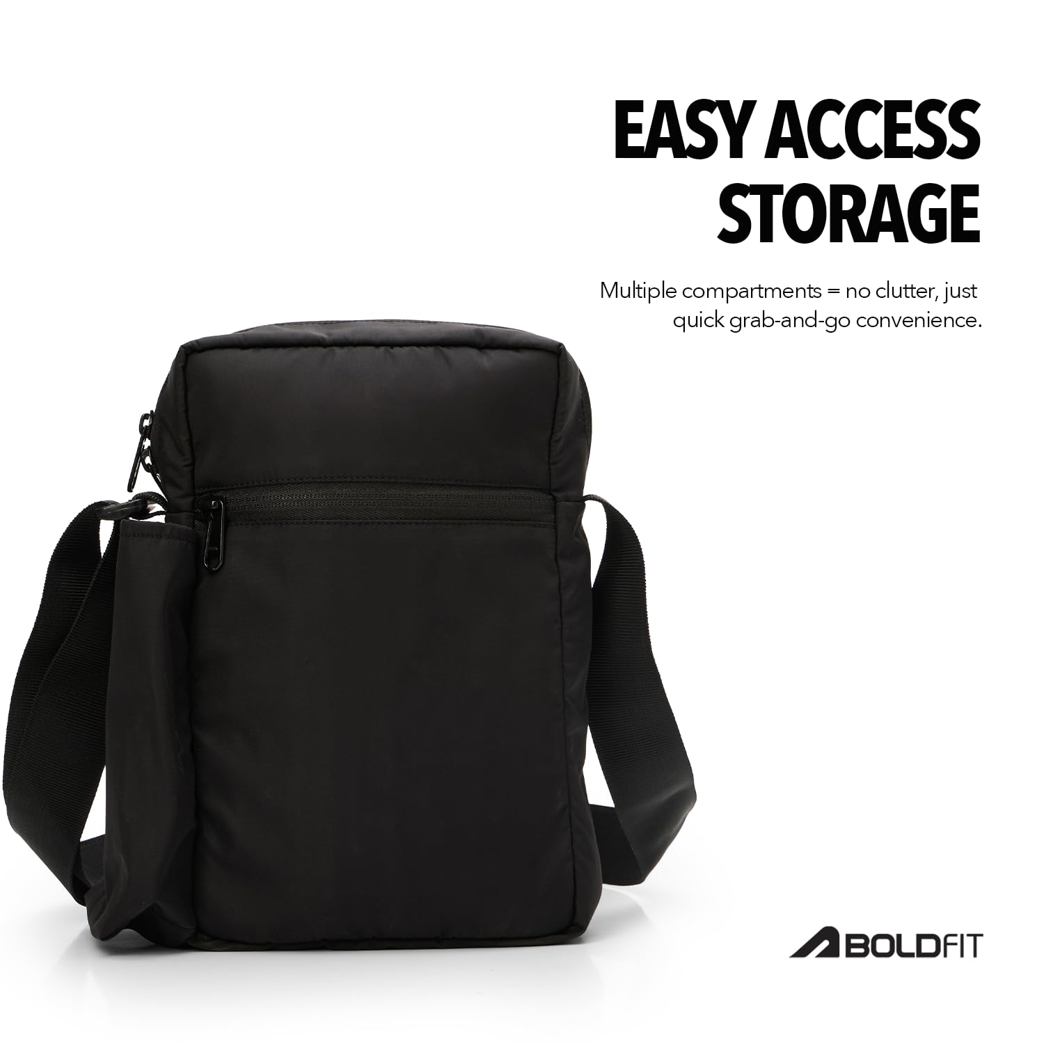 Boldfit Sling Bag VersaPack Polyester Black Unisex (VersaPackSlingBag)
