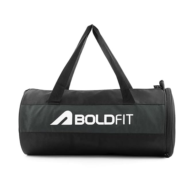 Boldfit Gym Bag Duffle Polyester Black-Grey 20 Ltrs Unisex (GymBagBlackGrey)