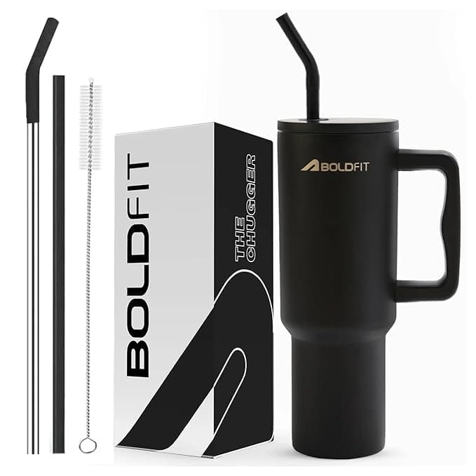 Boldfit Dual wall Insulated Tumbler / Chugger Onyx 1200ml