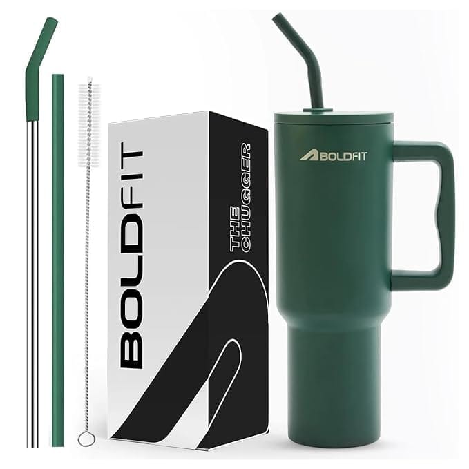 Boldfit Dual wall Insulated Tumbler / Chugger Emerald 1200ml