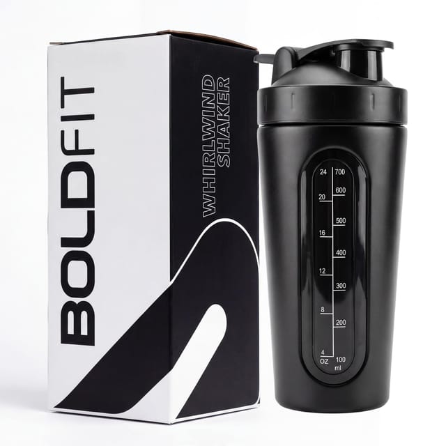 Boldfit Steel Shaker Premium Black 750ml