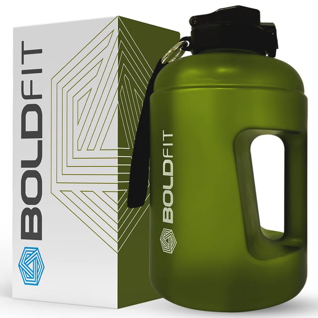 Boldfit Hulk Gallon Bottle Plastic-BPA Free Army Green 2200ml