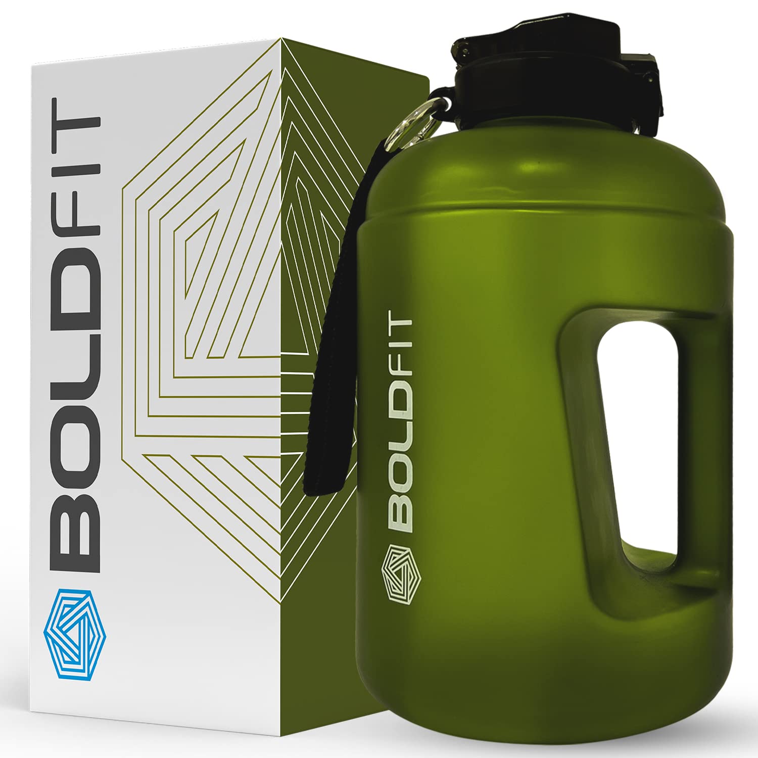 Boldfit Hulk Gallon Bottle Plastic-BPA Free Army Green 2200ml