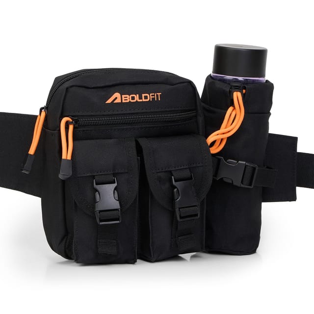 Boldfit Tactical Waist Bag - Black