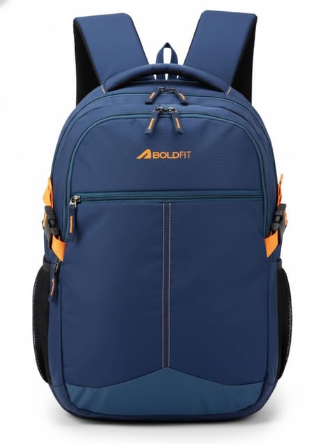 Boldfit Backpack UrbanShift Navy - Orange 30 Ltr
