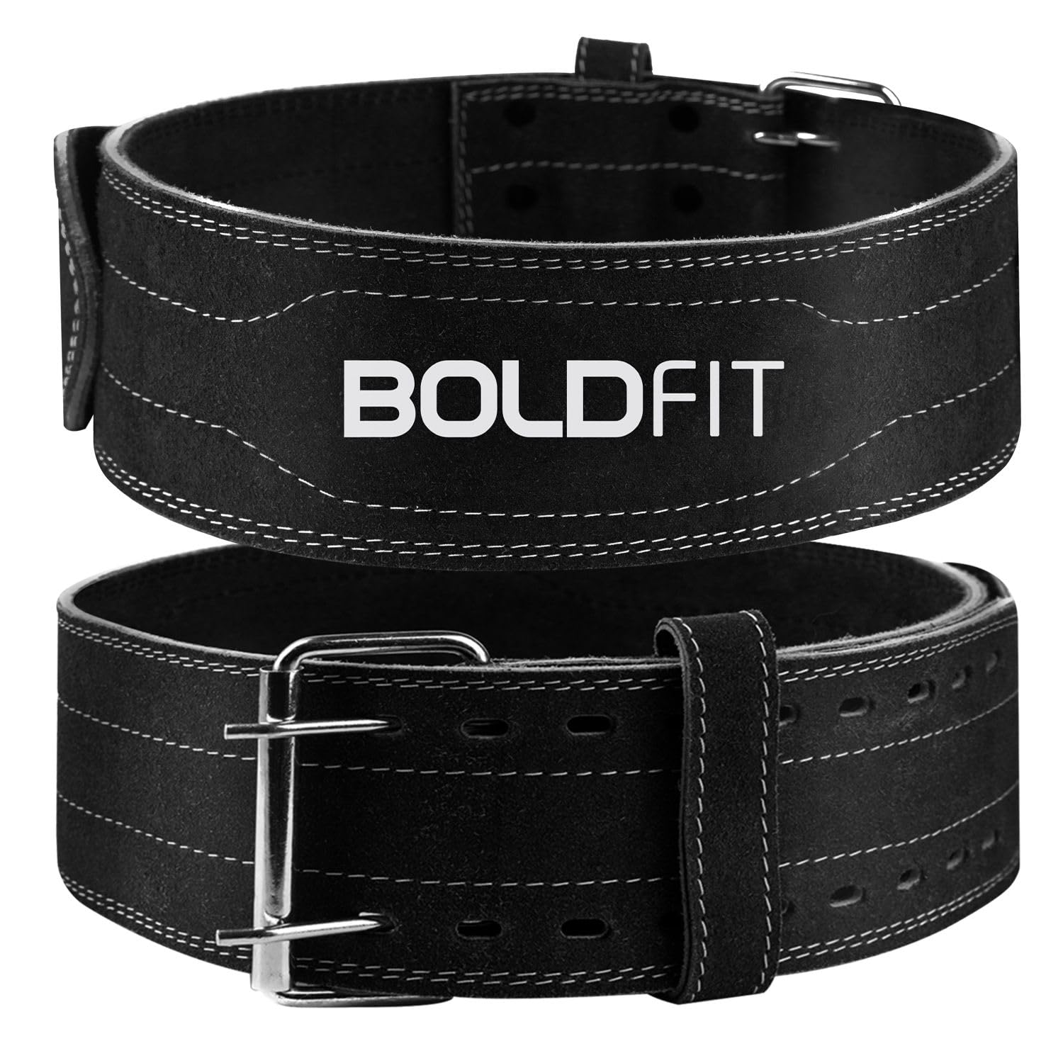 Boldfit Weightlifting belt Leather Black S-M Adult