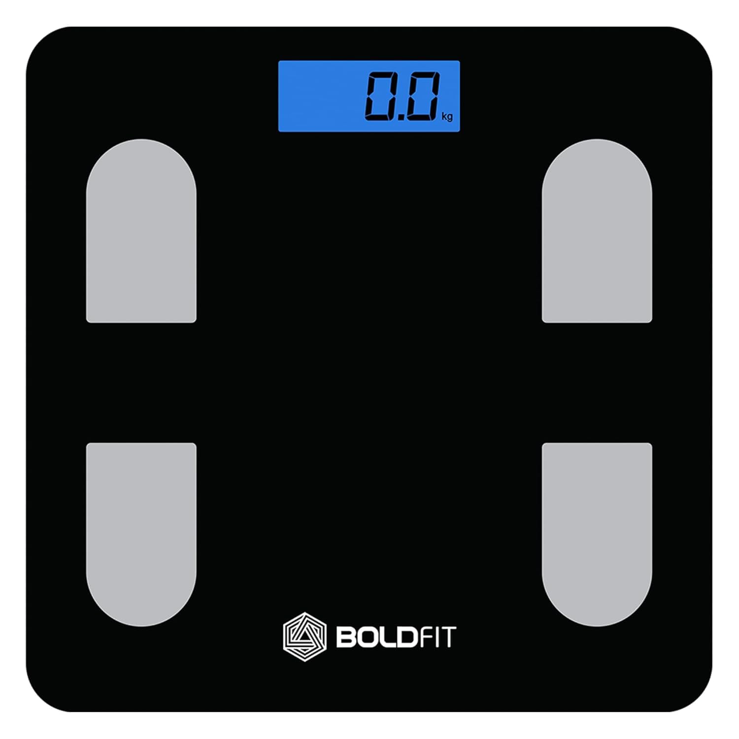 Boldfit Weighing Scale Supreme Tempered Glass Black 180Kg Capacity Adult