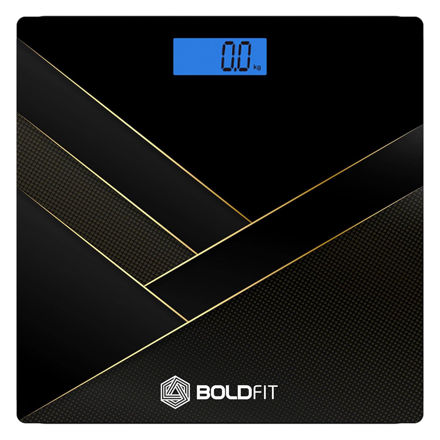 Boldfit Weighing Scale Prime Tempered Glass Black 180Kg Capacity Adult