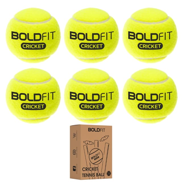 Boldfit Tennis ball Rubber Green Pack of 6 Unisex