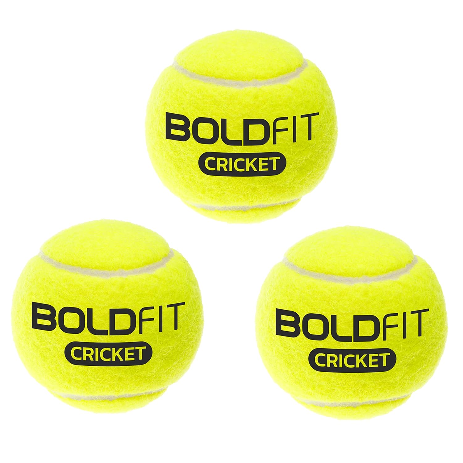 Boldfit Tennis ball Rubber Green Pack of 3 Unisex