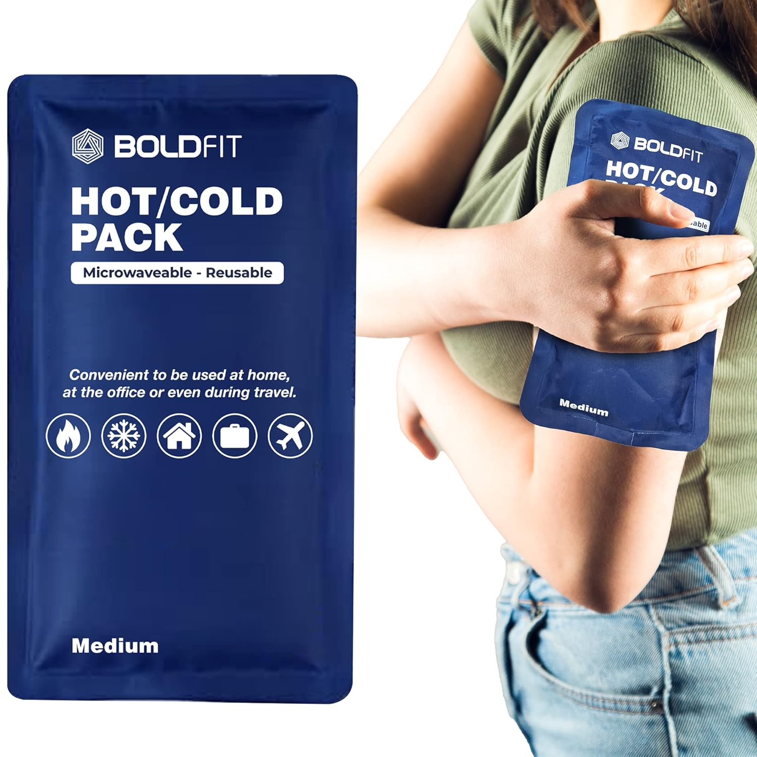 Boldfit Ice Pack Reusable Cooling Gel Blue Pack of 1 Adult