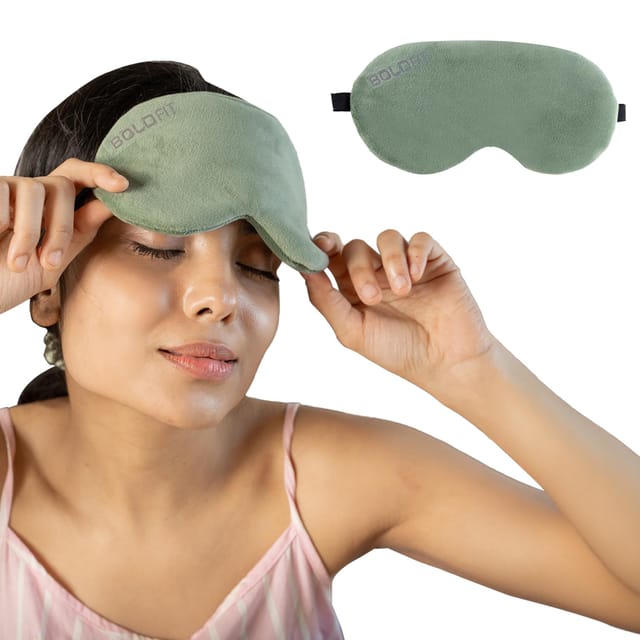 Boldfit Sleeping Mask Super soft Aqua Green Pack of 1 Adult