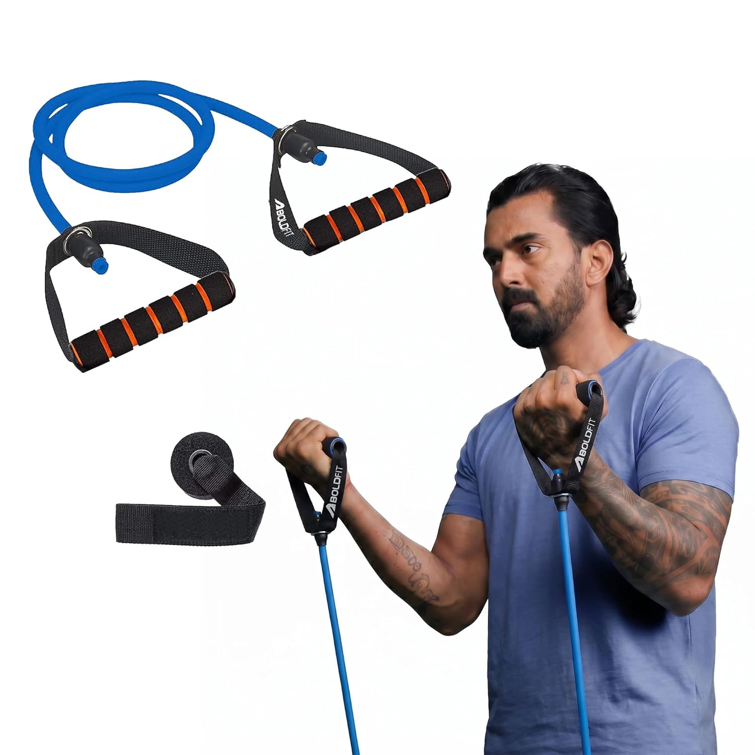 Boldfit Resistance Tube Natural Rubber Blue 20 kg Adult