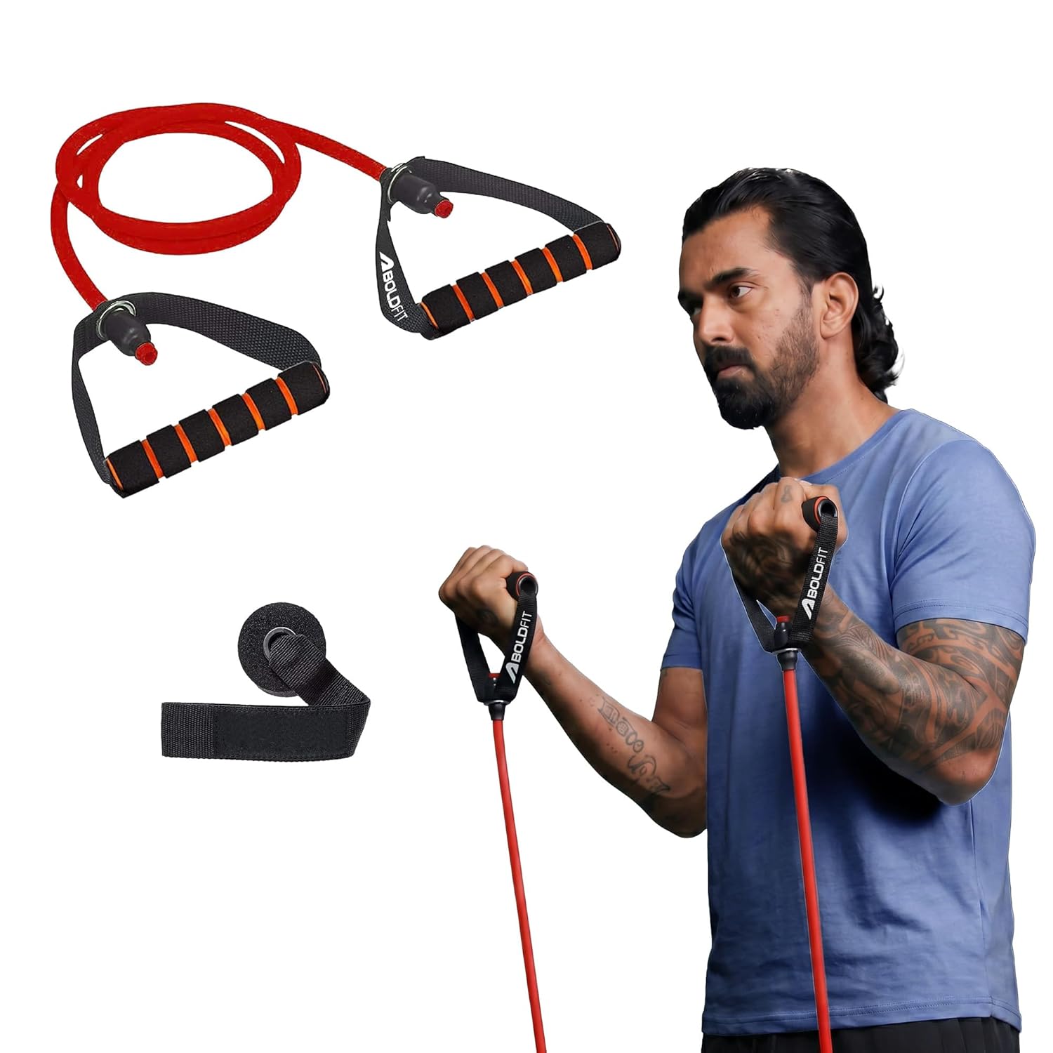 Boldfit Resistance Tube Natural Rubber Red 10 kg Adult