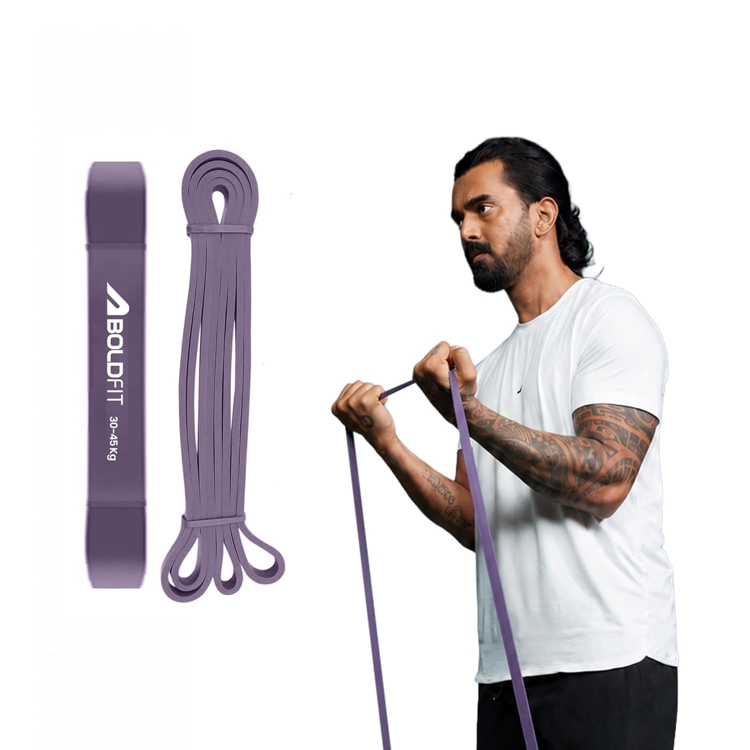 Boldfit Resistance Band Natural Rubber Purple 30-45 kg Adult