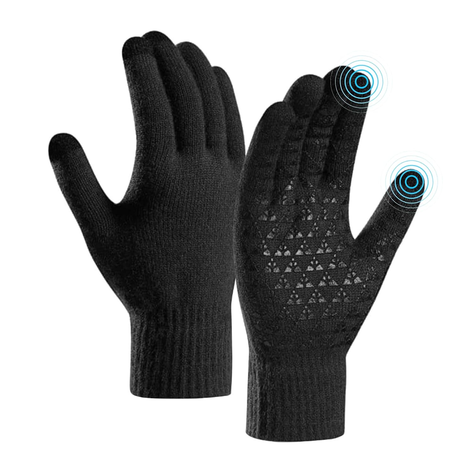Boldfit Winter Gloves Grip with Fringer Touch Black Free size