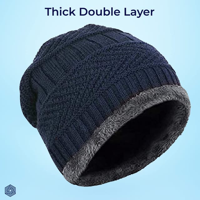 Boldfit Winter Cap Boldfit Winter Cap Blue Black Blue