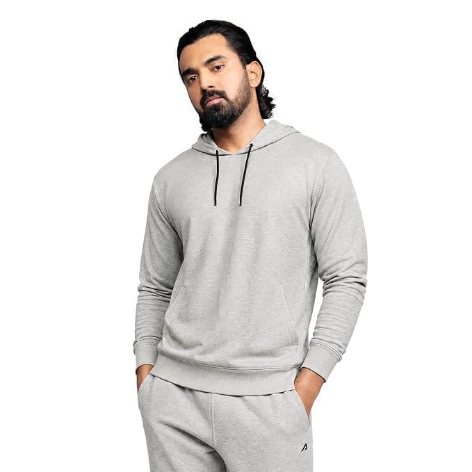 Boldfit Sweatshirt with Hoodie Terry Grey
