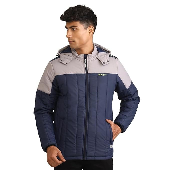 Boldfit Puffer Jacket 505 Blue Grey
